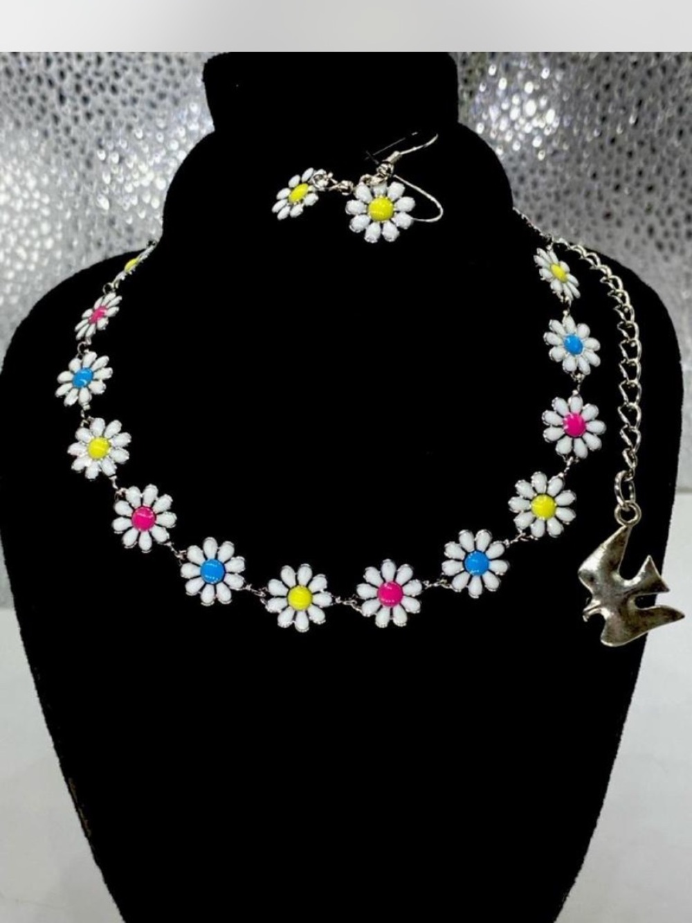 *** Daisy 🌼 Chain ^^^ Flower Necklace / Earrings *** Custom ^^^